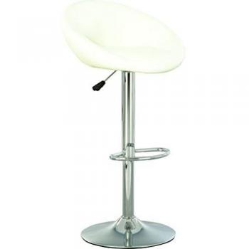 Tabouret de Bar Design CHAISE-EXPERT PIVOTANT 360° Hauteur RÉGLABLE 89-102 CM Blanc