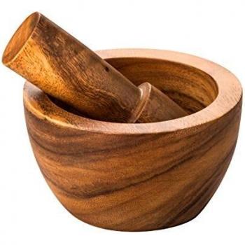 Brown Acacia Housewares Mortar and Pestle (9x15x15)