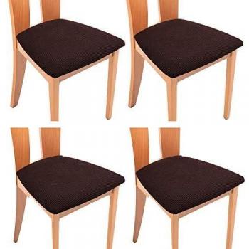 Housse de chaise TIANSHU stretch 4 pièces chocolat
