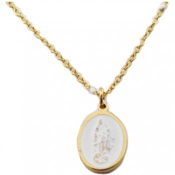 Vierge Marie – Collier de luxe Lily R0204, acier 15 × 10 mm
