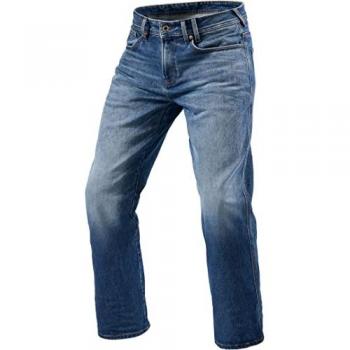 REV'IT! Philly 3 LF, Jeans moto hommes, Bleu usé longueur 32