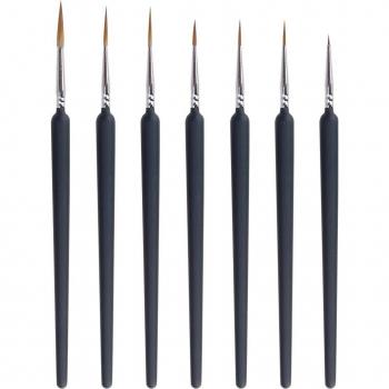 Pinceles de Pelo de Lobo para Detalles en Acrílico y Óleo (3/7 Uds)