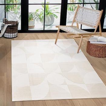 Tappeto Geometrico Moderno 200x290 cm, Crema