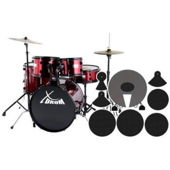 Pack batterie XDrum Rookie 20 rouge avec sourdines