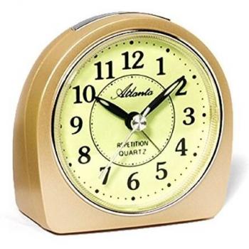 Luminous Gold Quartz Alarm Clock – Atlanta 1586-9
