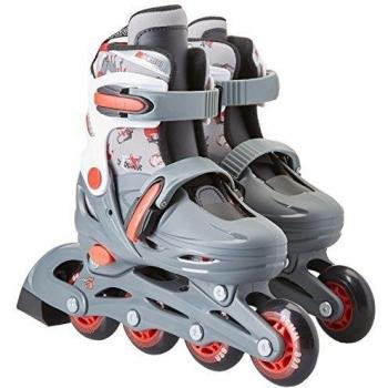 Nijdam Inline Skates Verstelbaar Junior Grijs/Rood/Wit Maat 34-37