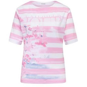 Rabe Damen Rosa Gestreiftes Floral Print Shirt Größe 46 (54-122362)