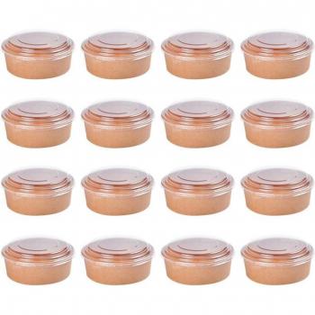 50pcs 26oz Disposable Kraft Paper Food Bowls