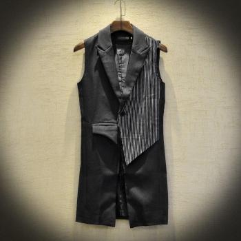 MIXCUBIC Men's Slim Fit Striped Waistcoat