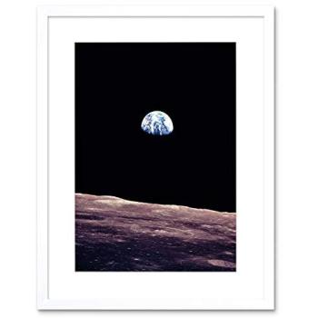 Bill Anders Earthrise Masterpiece – 1968 Planetary Photo with Moon Surface (Framed 12x16)
