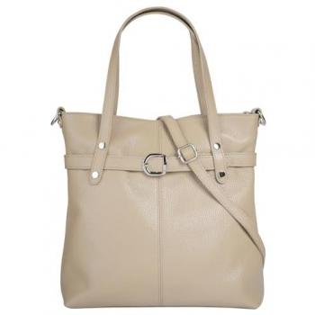 Luxuriöser Cluty Shopper: Beige, leicht glänzend, einheitlich