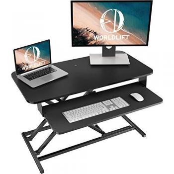 Sit‑Stand Supreme 32” Height Adjuster with Built‑In Keyboard Tray