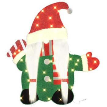 Glamour-Gnome von vidaXL: 60 LED‑Licht, warmweiß, 71 × 64 cm, Stoff Lamé