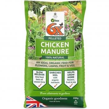 Vitax 6X Pelleted Chicken Fertiliser 20kg NWT6043