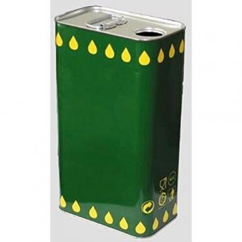 Fraschetti per olio Brixo in latta bandita stagnata con tappo ermetico e maniglia, capienza 10 litri