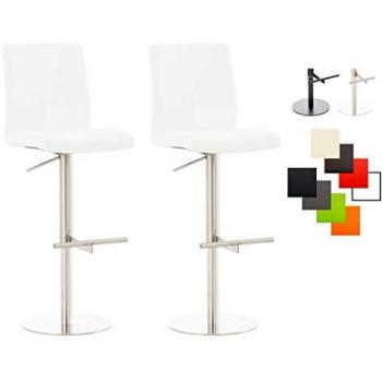 Hochwertige Barhocker Cadiz aus Kunstleder (2er Set) in Weiß