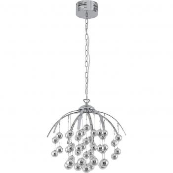 Kinia LED sospensione con sfere cromate