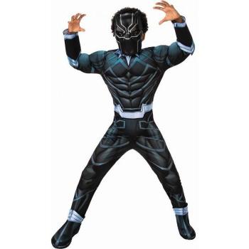 Avengers Kostuumset Black Panther voor kinderen 7-8 jaar zwart/blauw