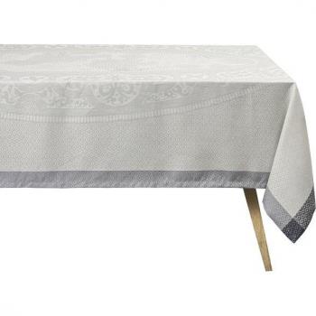 Nappe en Lin 100% Gris Évasion Céleste 175 x 320 cm Le Jacquard Français