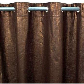 Rideau Unis Chocolat 140x250 Coton Lin Lurex