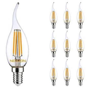 Noxion 10x Lucent LED E14 Gebogen-tip Fadenlampe Klar 4.5W 470lm