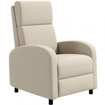 Sofá Reclinable Homcom de Lino Sintético Crema 64x86x102 cm, Carga 120 kg