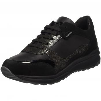 Geox D Airell C, Baskets Basses, Femme, Noir