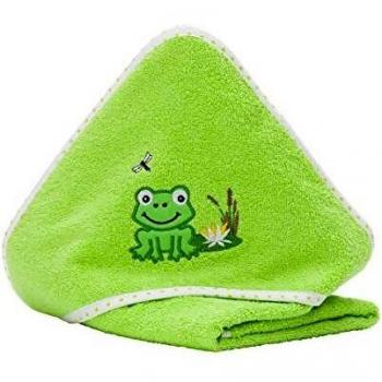 Asciugamano con cappuccio per neonati Ranocchio Verde 75x75 cm