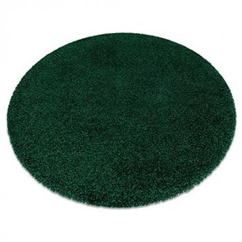 Shaggy Donkergroene Ronde Tapijtnest 80 cm
