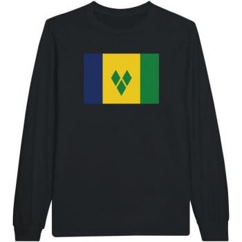 Polos largo para hombres en color negro con emblema de San Vicente y las Granadinas