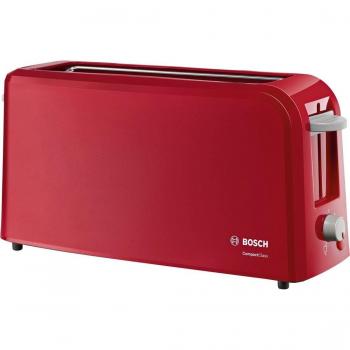 Grille‑pain Bosch TAT3A004 CompactClass rouge, 2 tranches, 980 W
