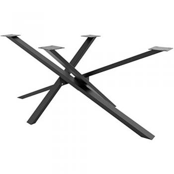 Pieds de table design industriel en métal noir 140x70x72 cm