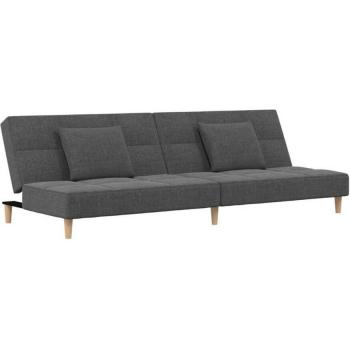 Schlafsofa 2-Sitzer Dunkelbraun mit 2 Kissen