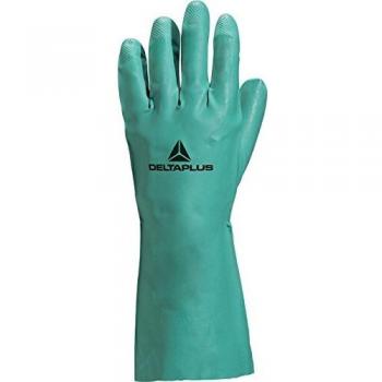 Delta Plus Guanti sintetici Nitrile Verdi, lunghezza 30 cm, taglia 7.5