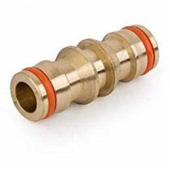 Raccord double en laiton pour connexion de tuyaux d'arrosage (Lot de 2)
