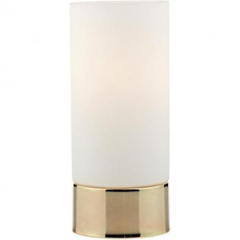 Jot Verre Opale Lampe de Table Dorée, 1 Ampoule, 19 cm