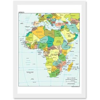 White‑Border African States Map – 2012 Printed Wall Art