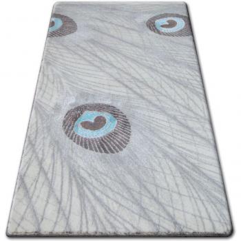 Cream and Turquoise Acrylic Rug 80x150 cm