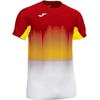 T-Shirt de Course Joma Elite VII Manches Courtes Homme Rouge/Blanc XL