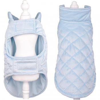 Ropa de invierno para perros en terciopelo, chaleco cálido para mascotas, talla mediana y pequeña Amarillo