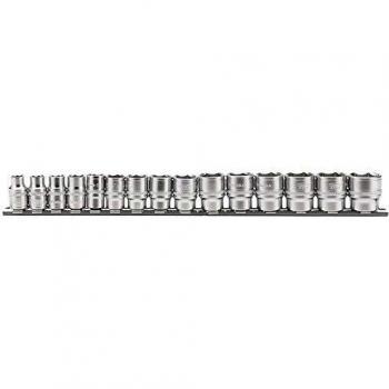 Draper 3/8 Sq. Dr. Metric Socket Set on Metal Rail (15 Piece) | 16492