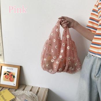 Handcrafted Flower Embroidery Shopping Bag