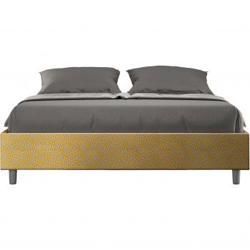 Cama Doble Tapizada con Contenedor Elevado Era 06 Azelia Amarillo 160x210