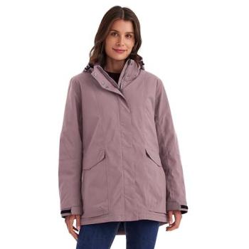 Wasserdichte Damen-Funktionsjacke KILLTEC – abnehmbare Kapuze – Lila (Orchidee) – Größe 48
