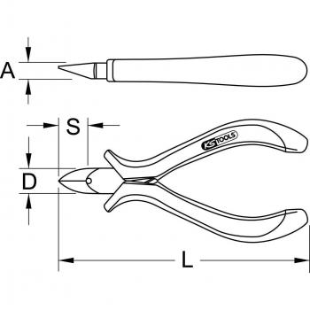 Pince ESD 125 mm tête ronde KS Tools