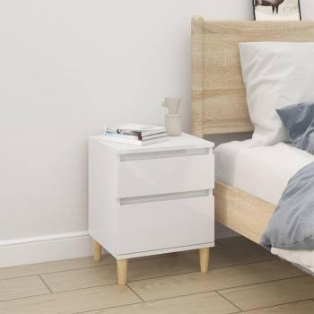 VidaXL Glossy White Bedside Cabinet 40x35x50 cm