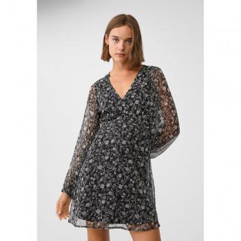 Stile short Stradivarius nero XS stampa delicata