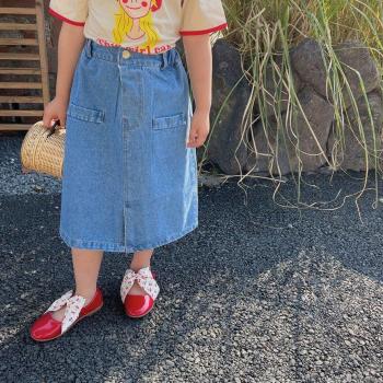 Jupes Denim Kids – Longueur Genoux – Unis – Ample & Décontracté – Été – HC38