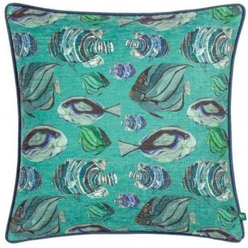 Copri Cuscino Chenille Pesce Teal Wylder Abyss