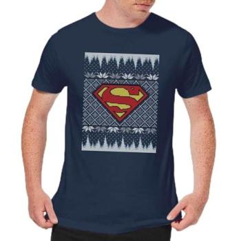 Heroic DC Superman Festive Knit T-Shirt – Navy XL